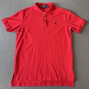 Vintage Polo Ralph Lauren Short Sleeve Shirt Men's L Red Classic Pony Preppy 90s